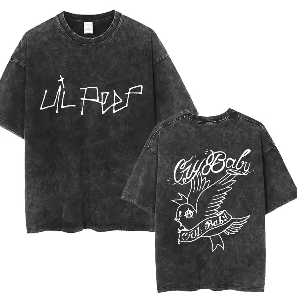 Lil Peep Cry Baby Classic Washed T-Shirt Men Women
