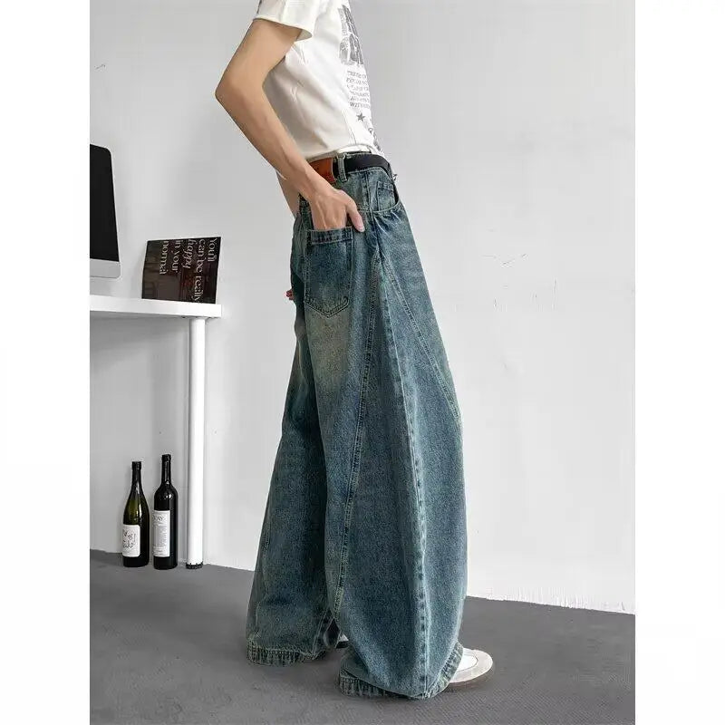Men Baggy Jeans Wide Leg Unisex Streetwear