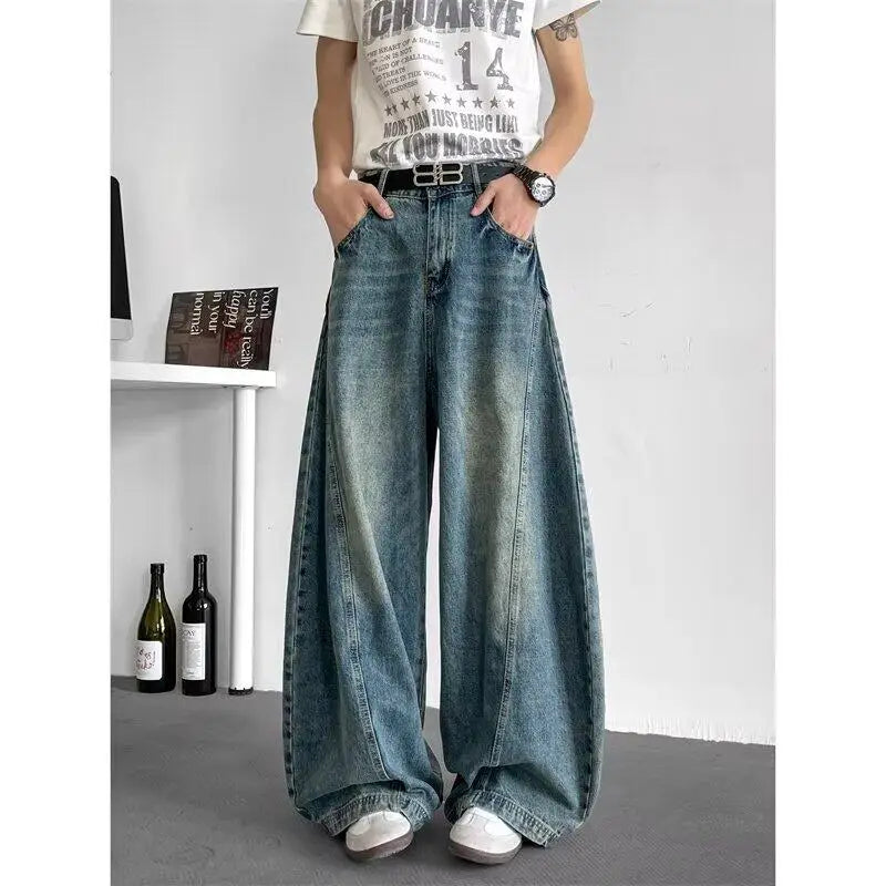 Men Baggy Jeans Wide Leg Unisex Streetwear