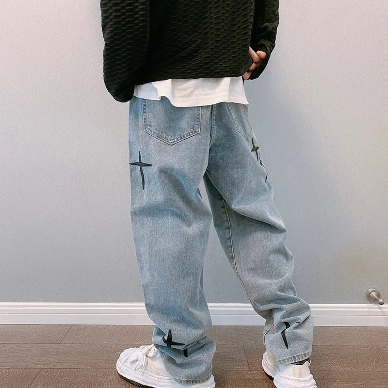 Jeans Men Streetwear Baggy Wide