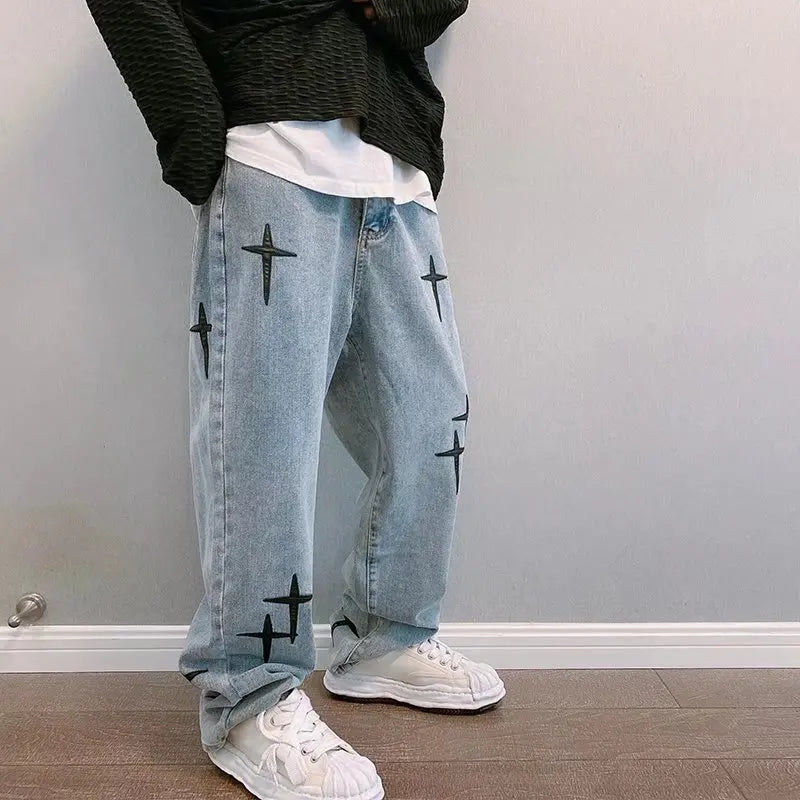 Jeans Men Streetwear Baggy Wide