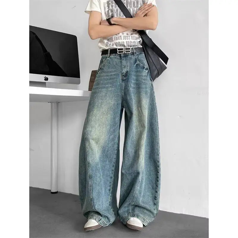 Men Baggy Jeans Wide Leg Unisex Streetwear